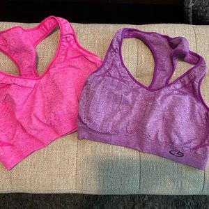 Like new sports bras. Both large, selling together. Elastic band